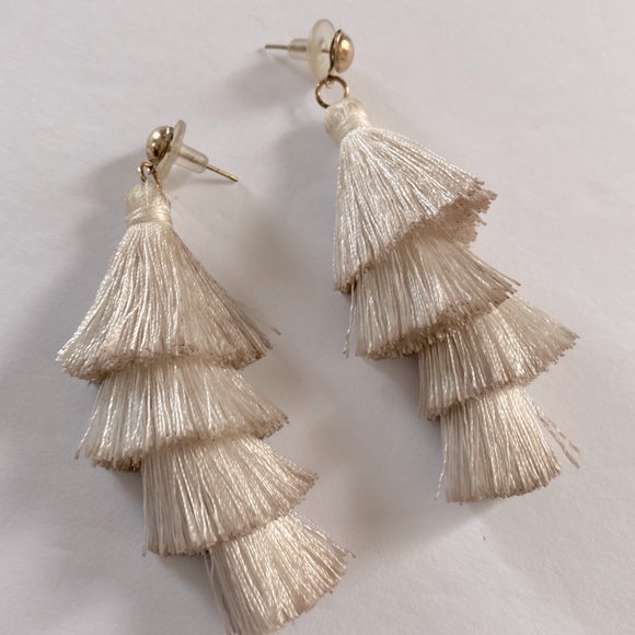 Statement Earring Set Bohemian Drop 4 tier Layer Dangle & Fan Hoops for women - Picture 3 of 6